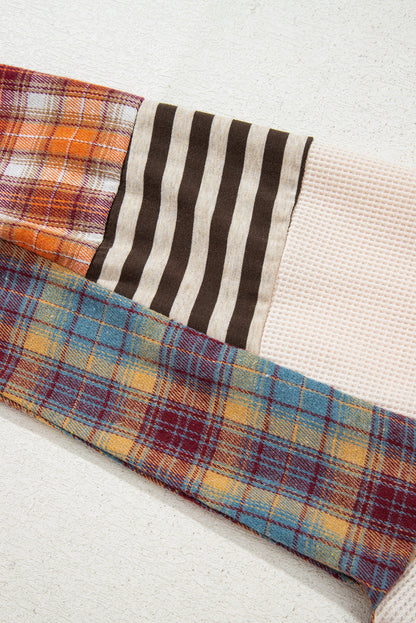 Threaded Pear Mackenzie Plaid Patchwork Half PLUS Pullover