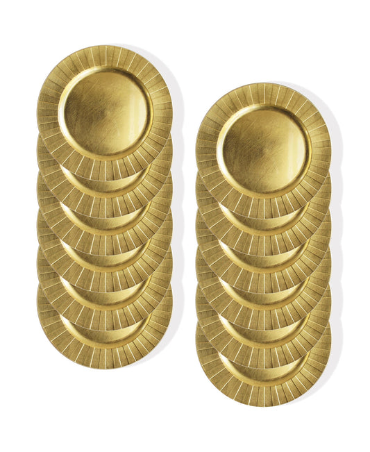 Jay Companies Gold Burst Charger Plate Set, 12 Pieces
