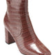 DARK SADDLE CROC PRINT LEATHER