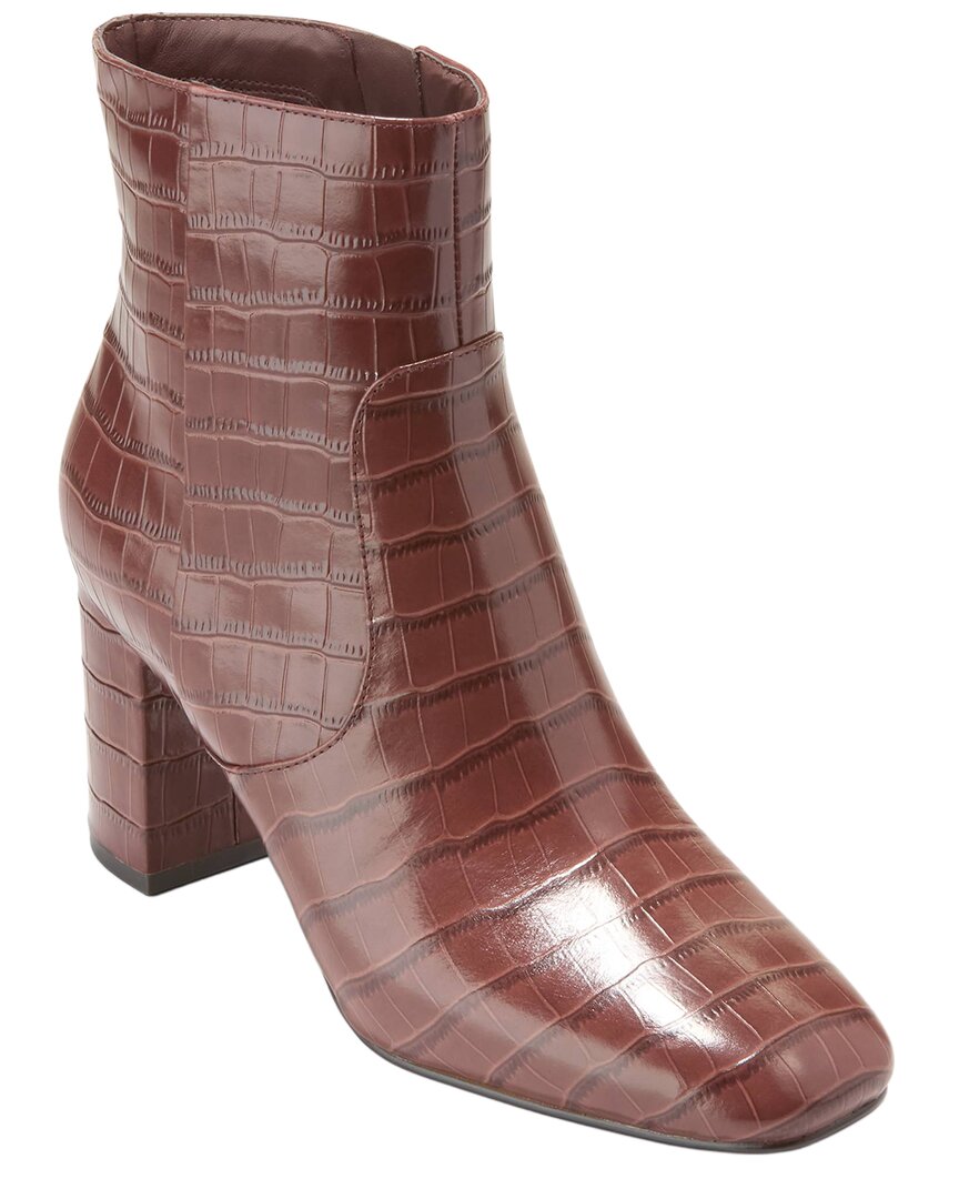 DARK SADDLE CROC PRINT LEATHER-