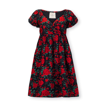 Puff Sleeve Crossover Dress