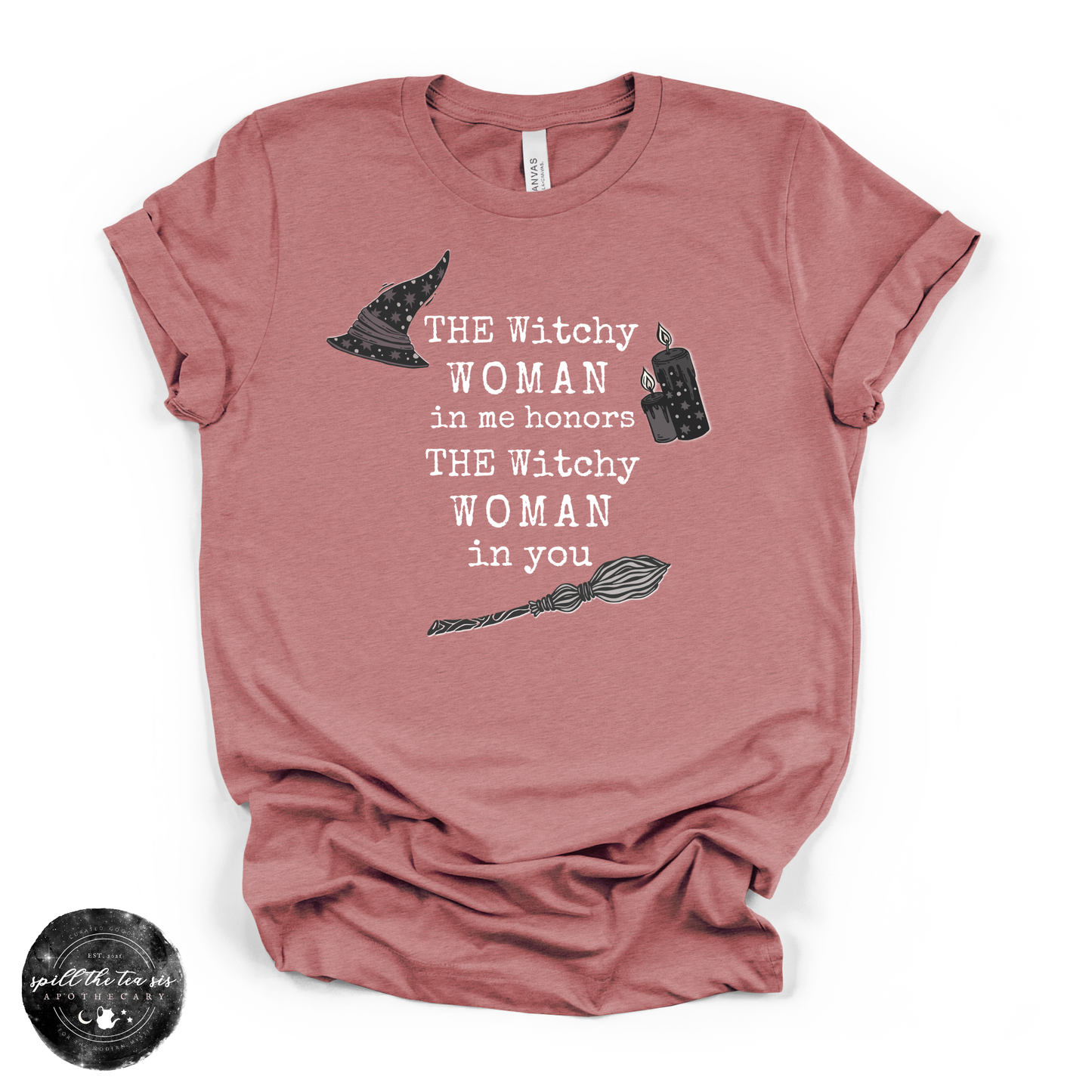 The Witchy Woman in Me White Tee ( WHITE DESIGN) | Witchy Graphic T-Shirt