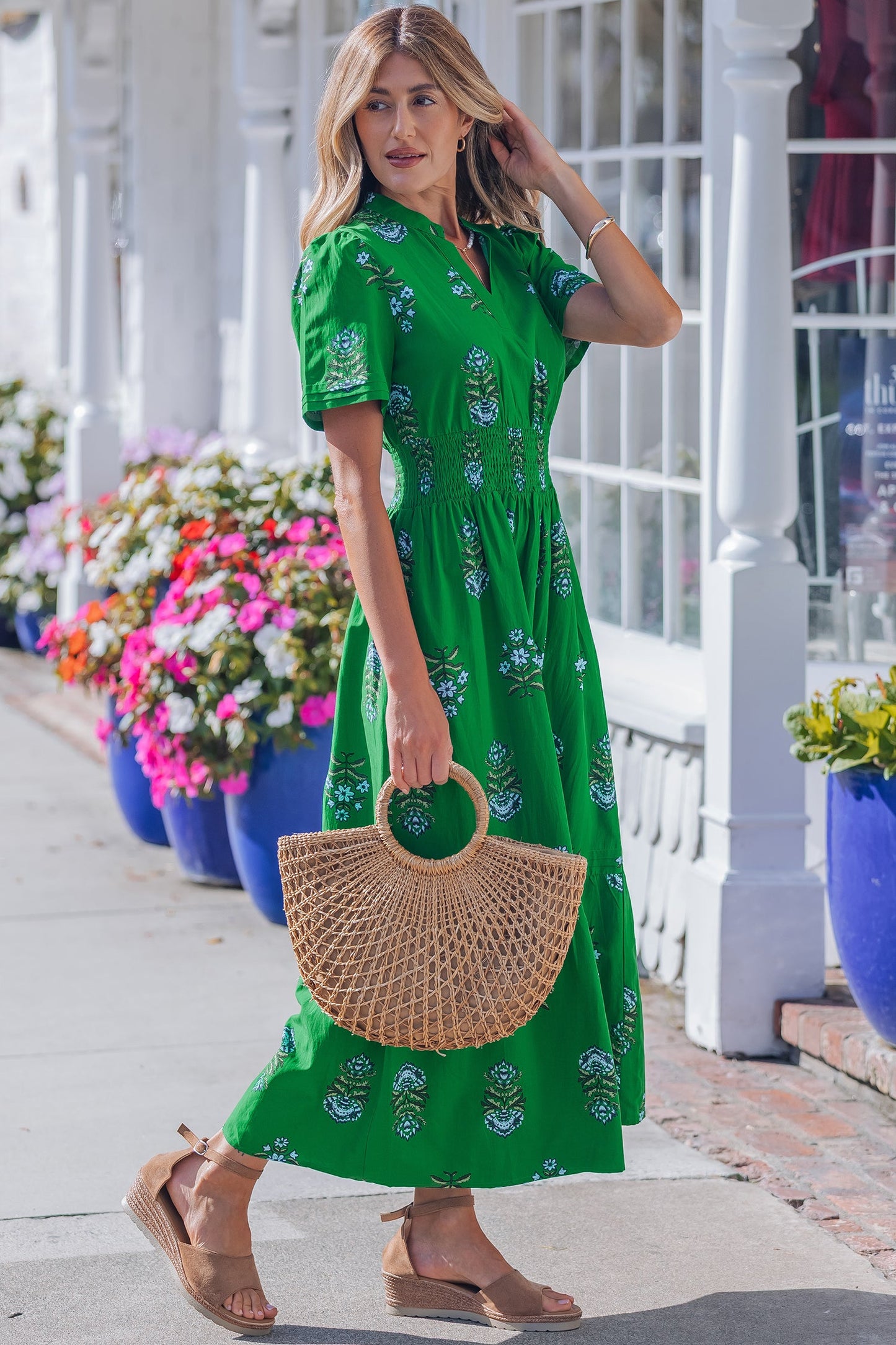Threaded Pear Davina Ruffle Hem Maxi Dress