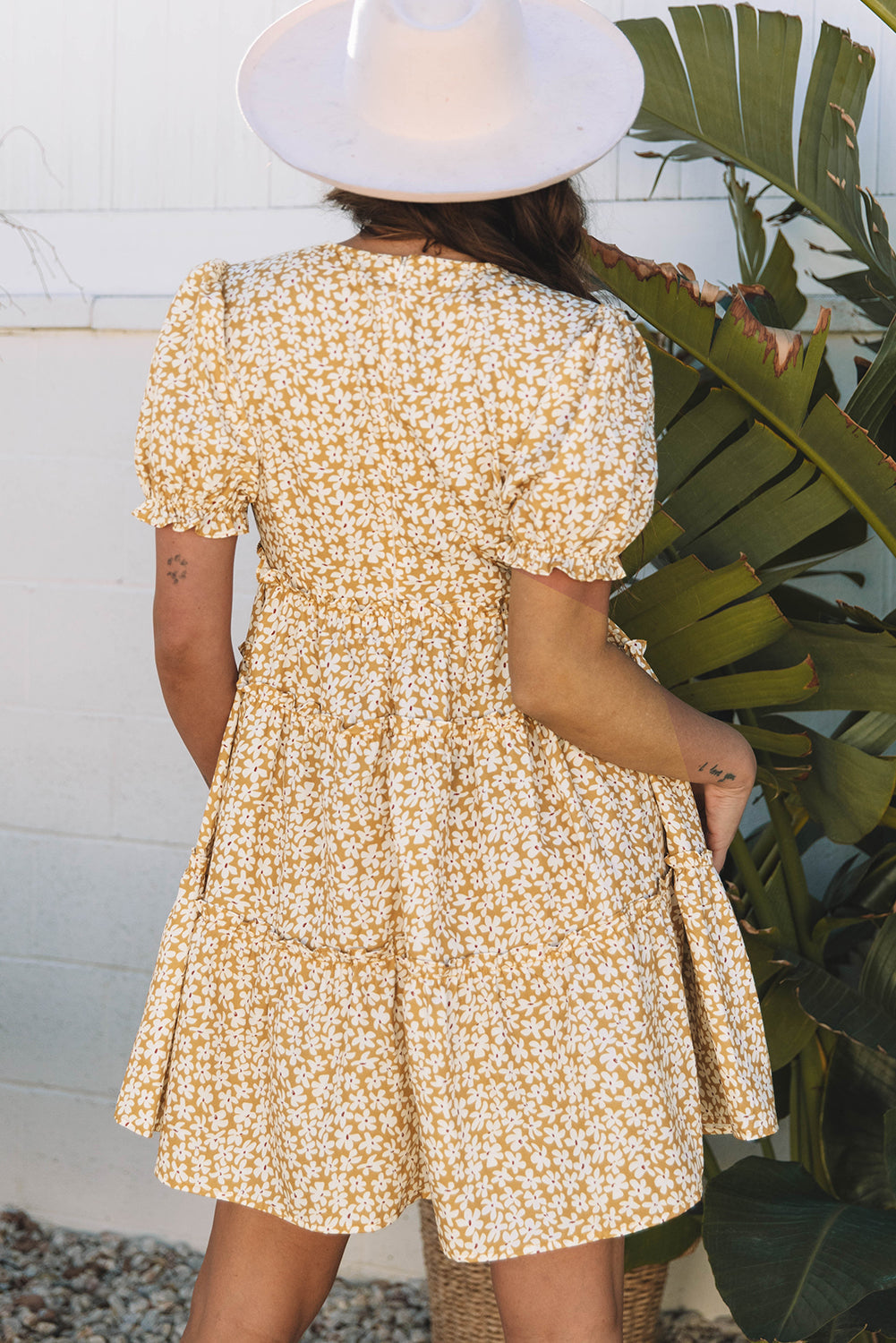 Threaded Pear Charleigh Floral Short Sleeve Mini Dress