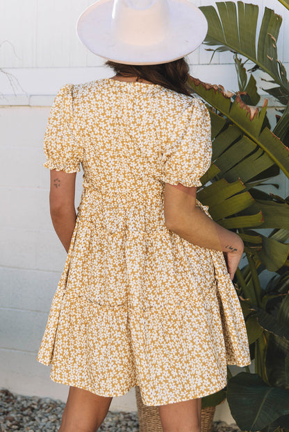 Threaded Pear Charleigh Floral Short Sleeve Mini Dress
