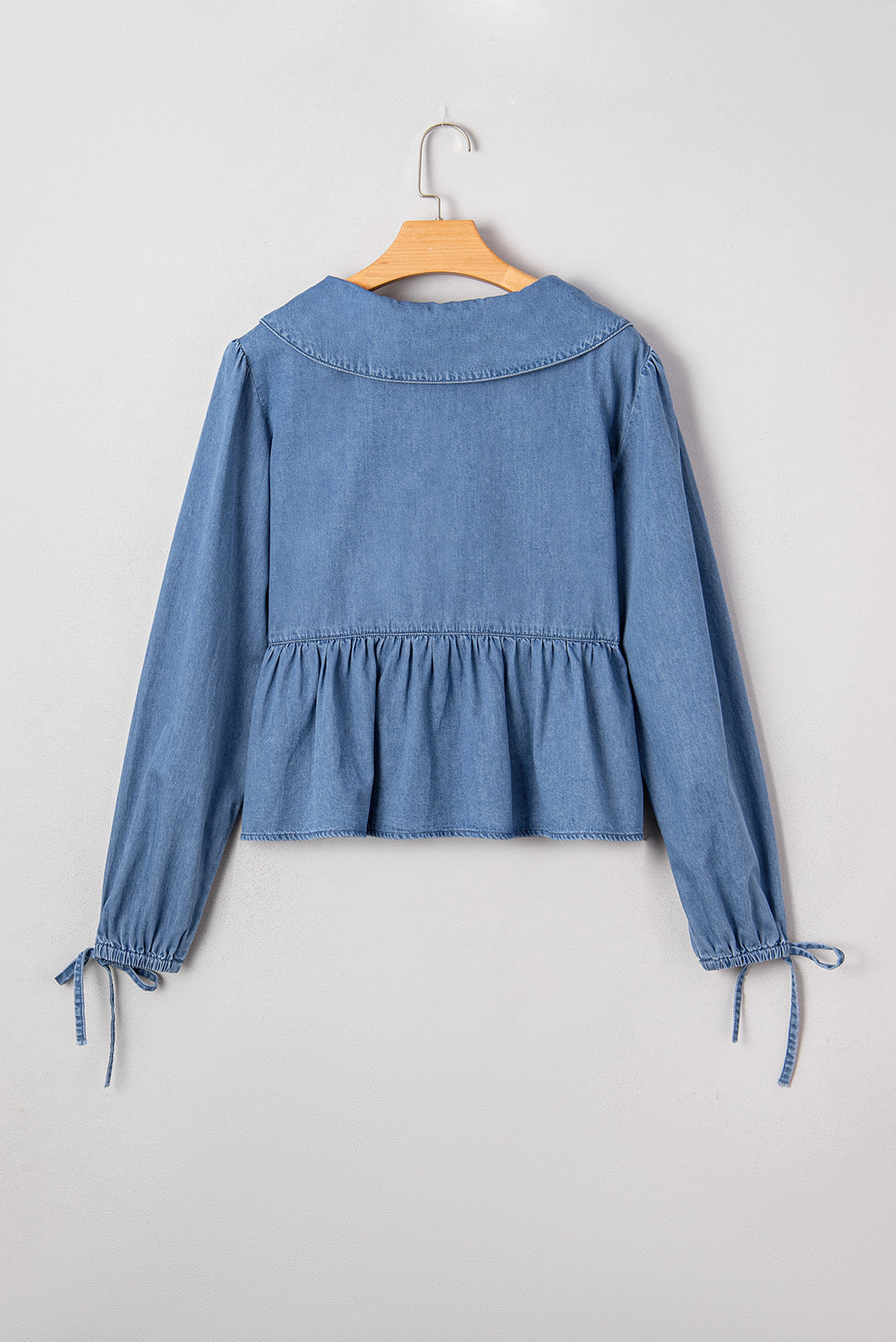 Threaded Pear Emmy Sleeve Tied Peplum Top
