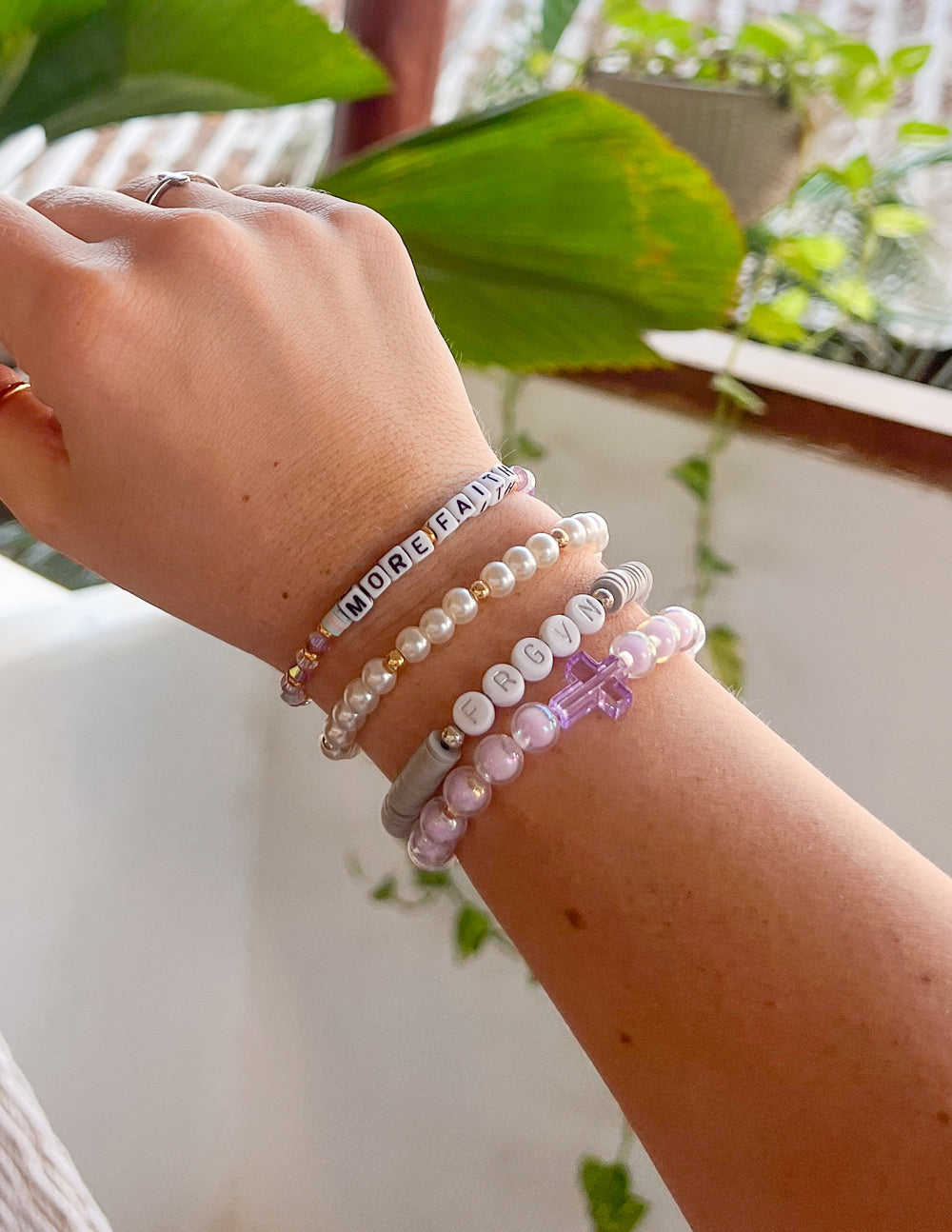 Elevated Faith FRGVN Letter Bracelet