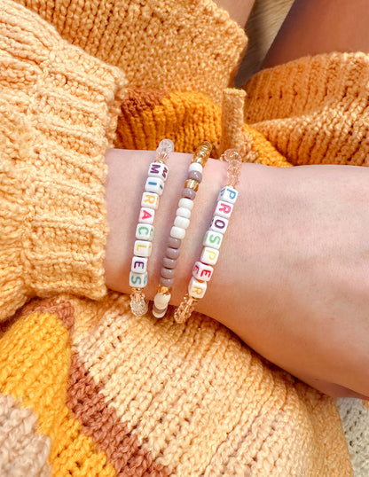 Elevated Faith Prosper Letter Bracelet