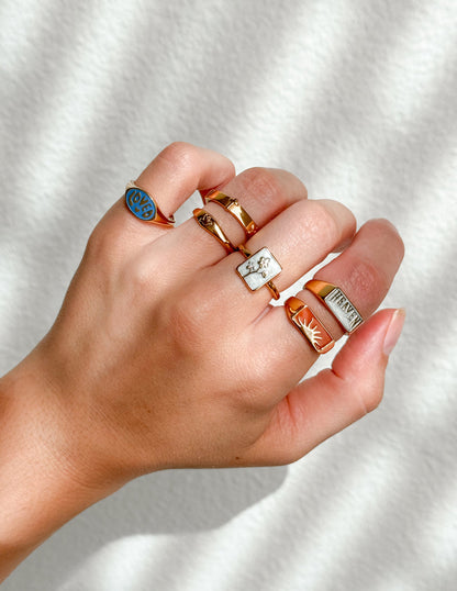 Elevated Faith Flower Rectangular Ring