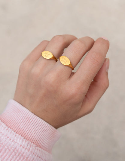 Elevated Faith Forever Loved Oval Signet Ring