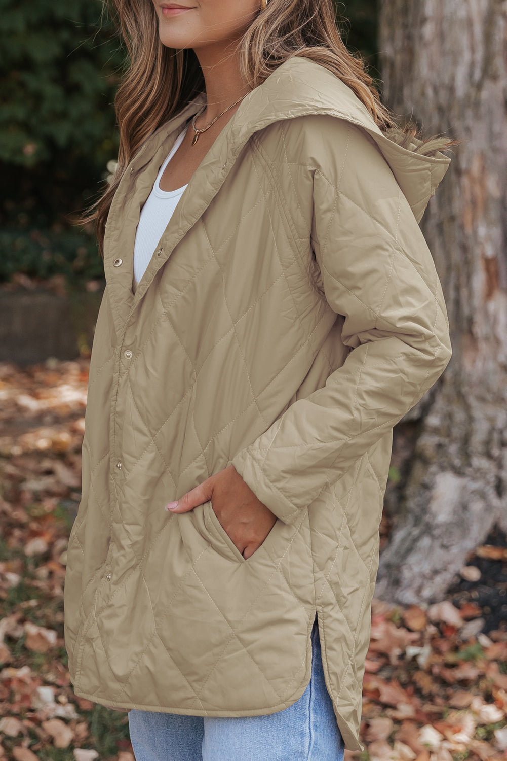 Threaded Pear Amelia Snap Hooded Puffer Coat