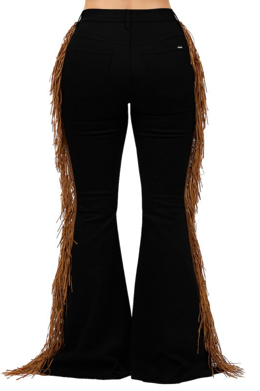 GJG Denim Fringe Bell Bottom Jean - Inseam 30 or 34