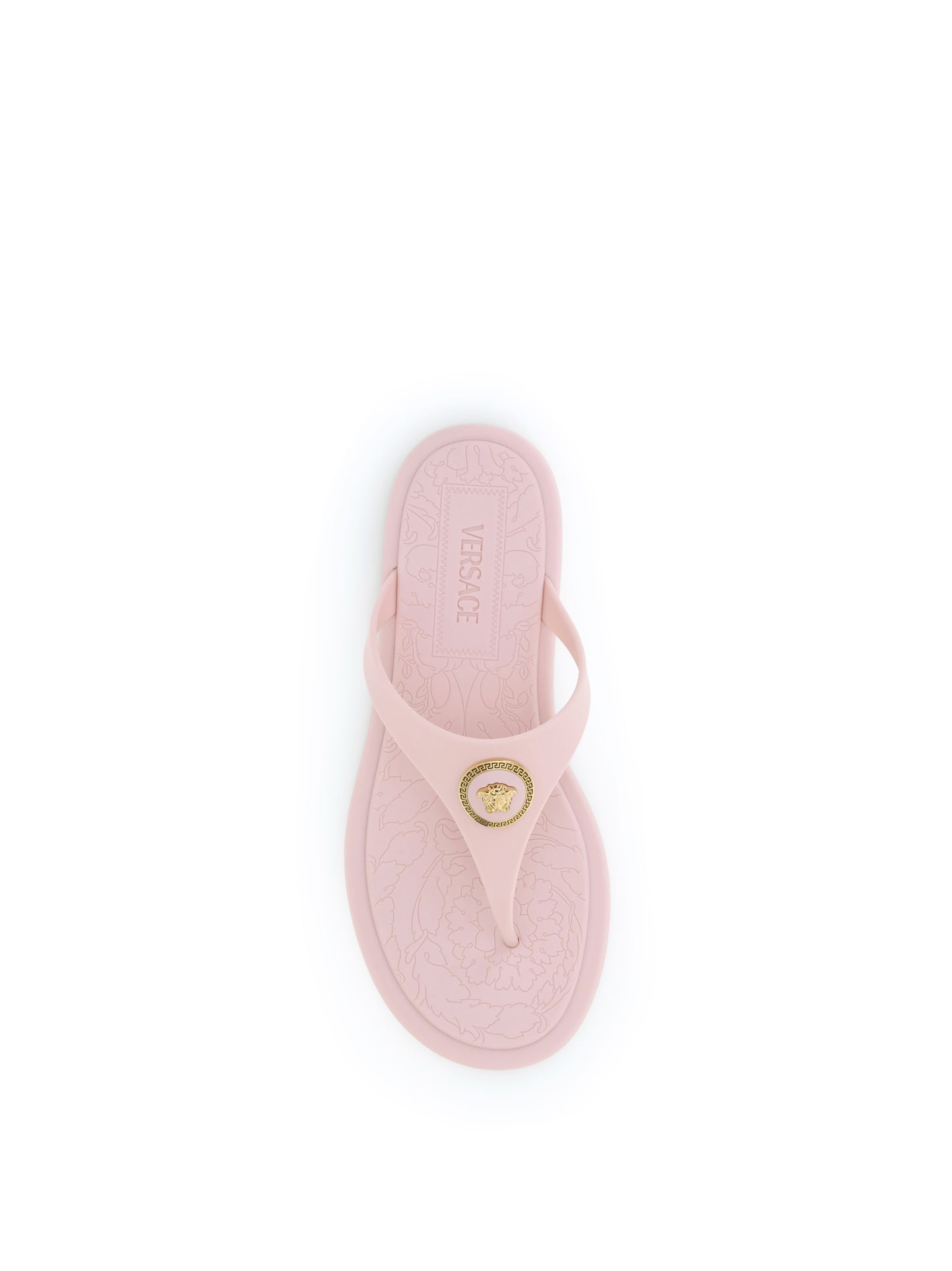 Rubber Thong Sandals Pastel Pink/Gold