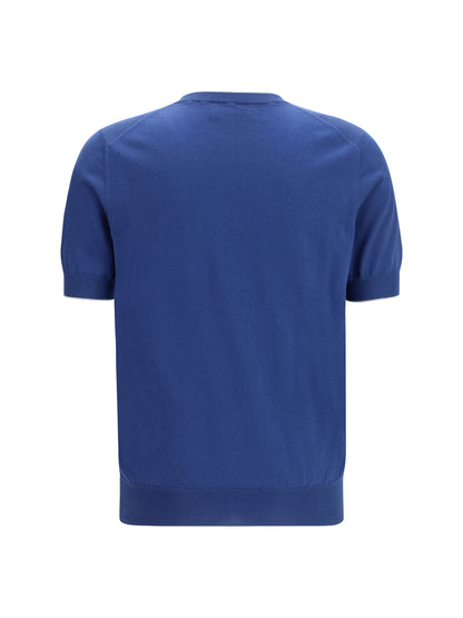 Cotton T-Shirt Blue/Light Grey