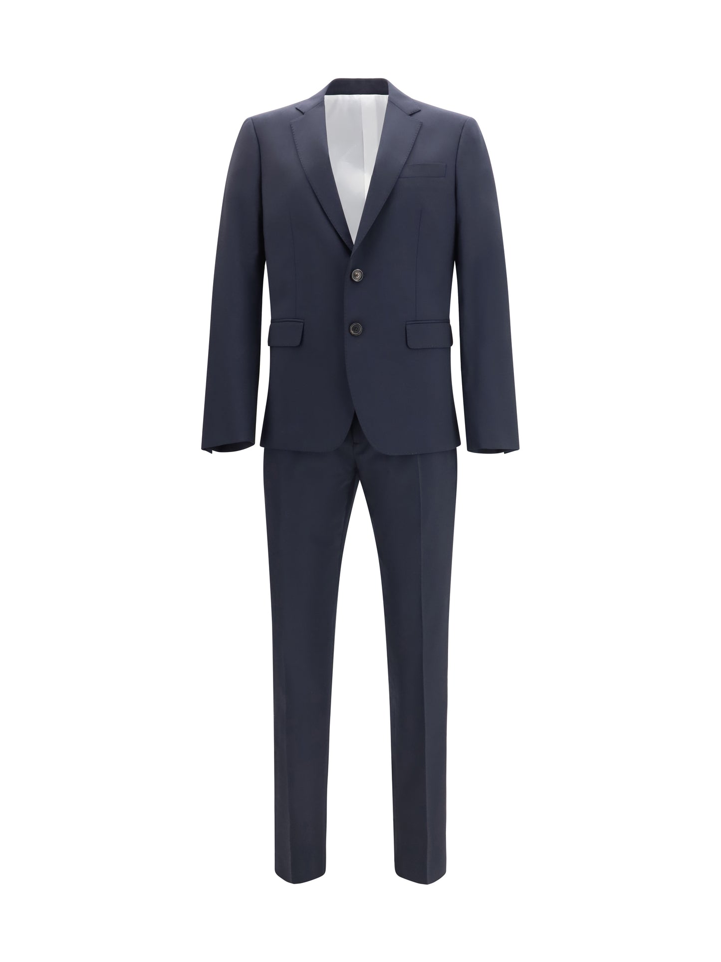 Suit Single-Breasted Wool-Blend Navy Blue