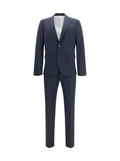 Suit Single-Breasted Wool-Blend Navy Blue
