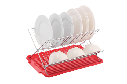 17 inch X Shaped Stainless Steel 2-Tier Dish Rack for Kitchen Counter