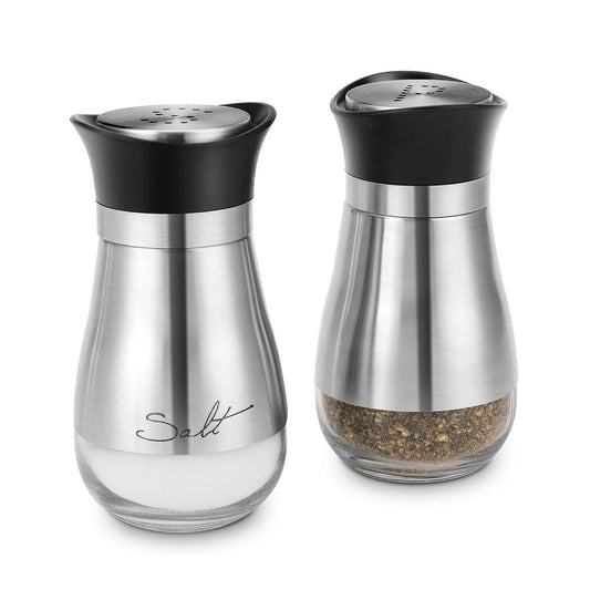 Jay Companies Cafe Contempo Silver And Glass 2Pc Salt & Pepper Set 4.42Oz. Each, In Remailer