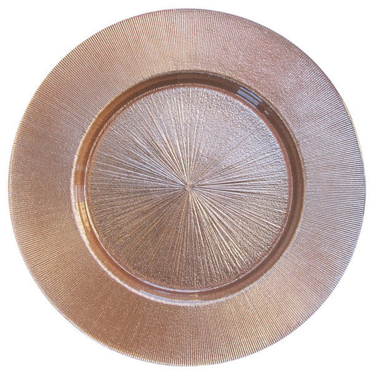 Jay Companies Rose Gold Glass Charger Plate 13"