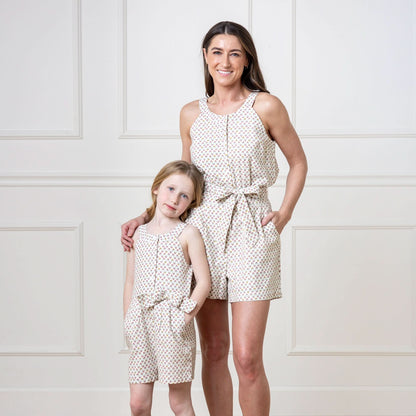 Button Front Halter Romper