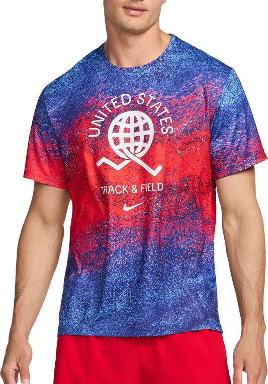 Nike Men's Dri-Fit Usa Miler Printed Running T-Shirt