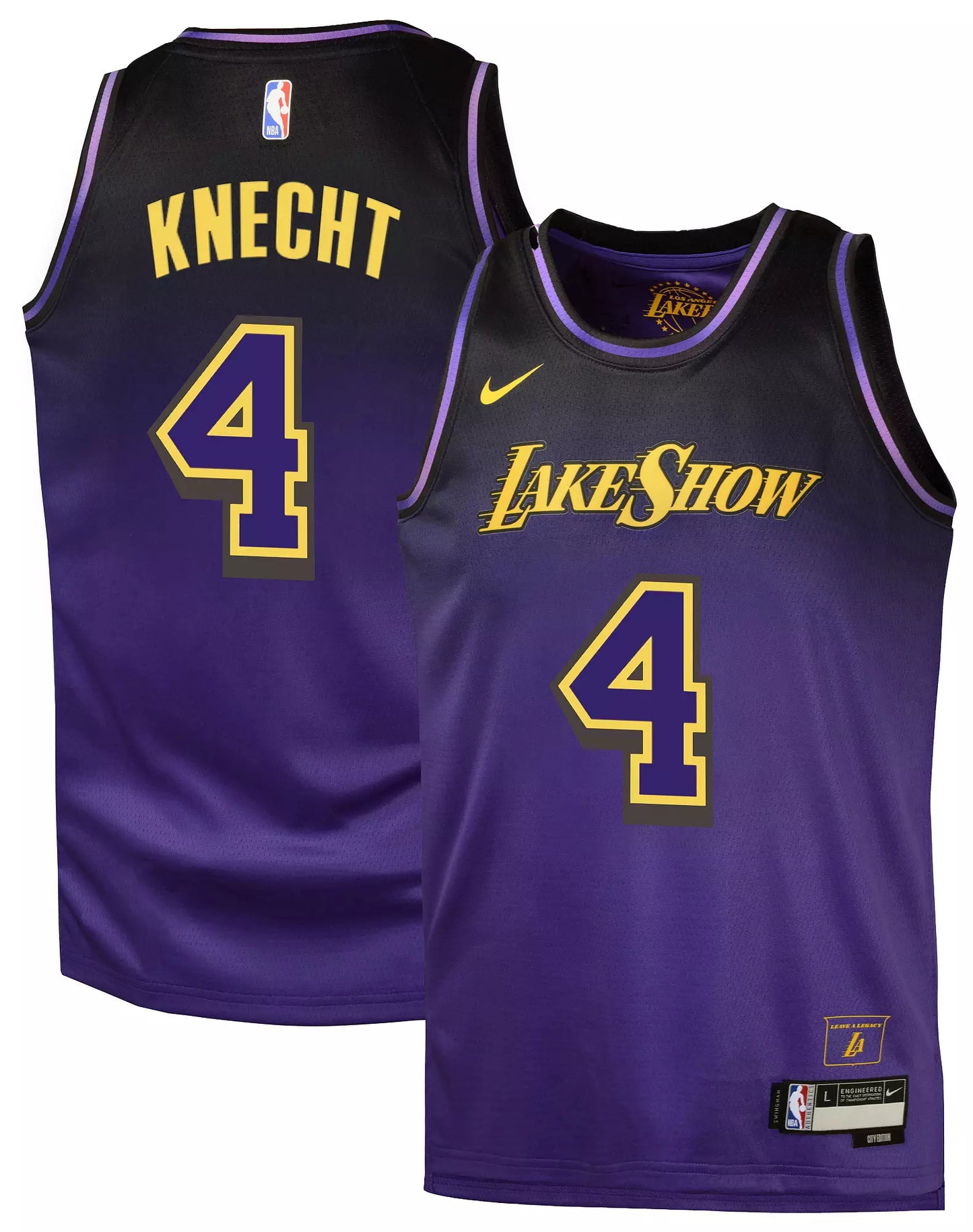 Nike Youth NBA Dalton Knecht #4 Los Angeles Lakers Swingman Jersey Jerseys