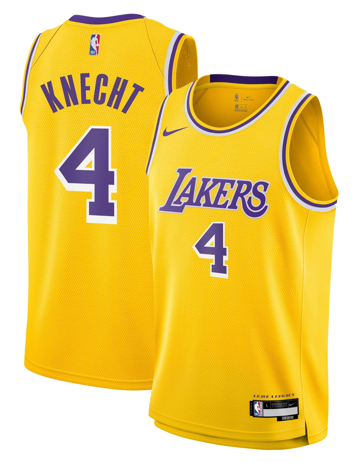 Nike Youth NBA Dalton Knecht #4 La Lakers Swingman Jersey Jerseys