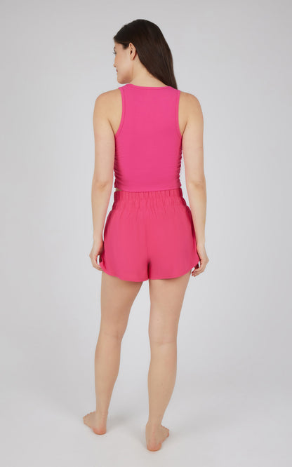 2 PC Heavenly Ribbed Tank and Lightstreme Smocked Short Set
