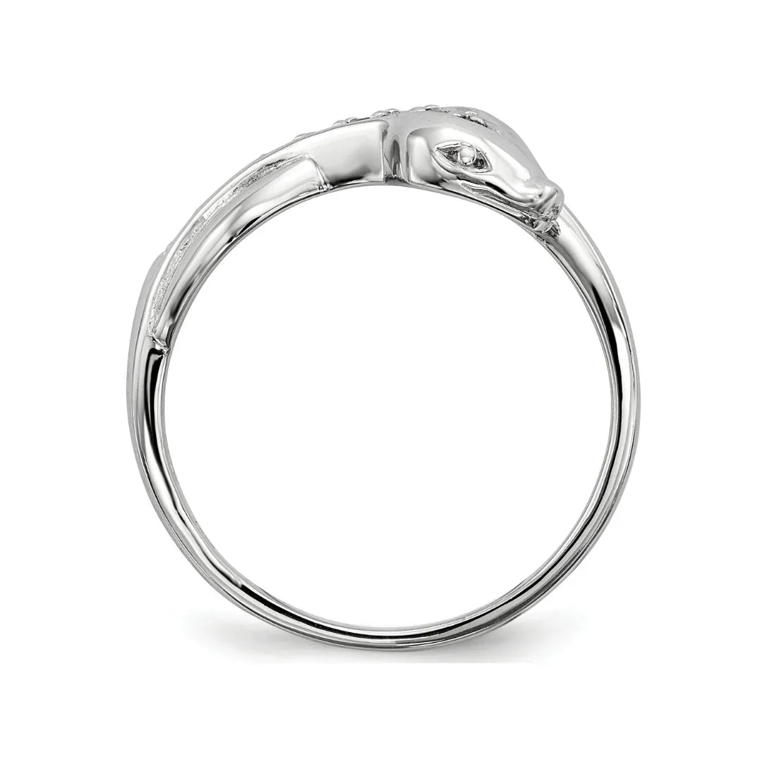 Cubic Zirconia Snake Pave Ring Silver