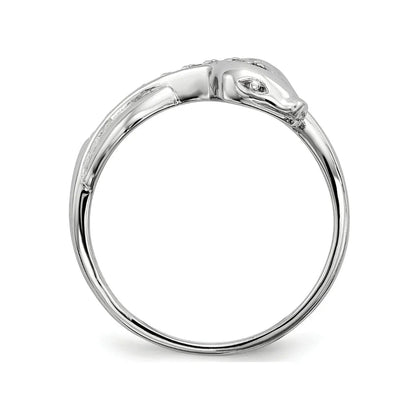 Cubic Zirconia Snake Pave Ring Silver