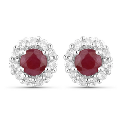 Silver Ruby Jewelry Set