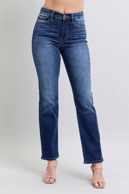 Lara - Vintage Wash Thermal Straight Jeans