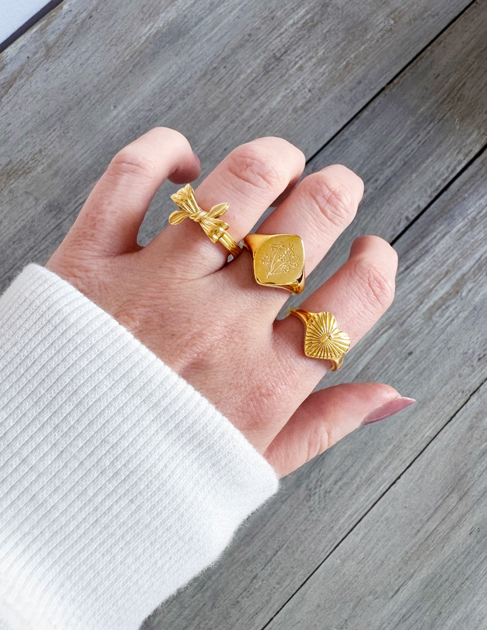 Elevated Faith Floral Signet Ring
