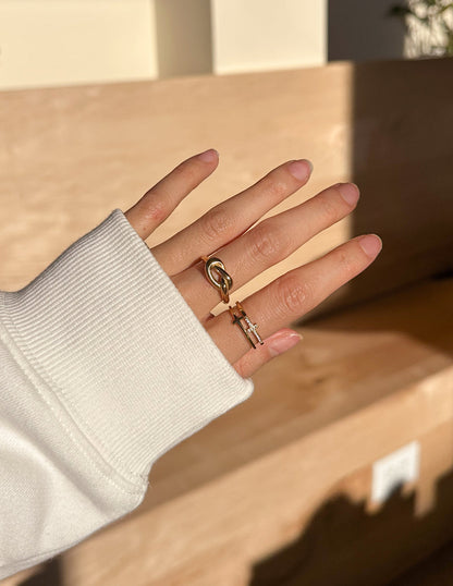 Elevated Faith Stacked Cross Gem Ring