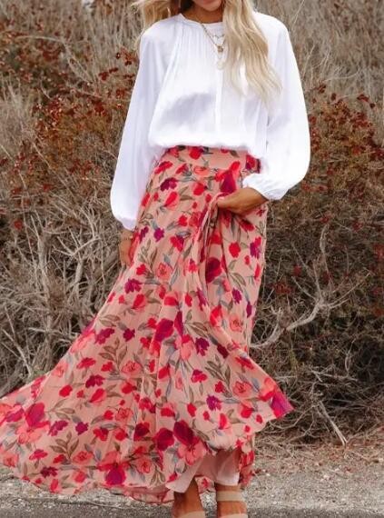 Miss Sparkling |Floral Maxi Skirt