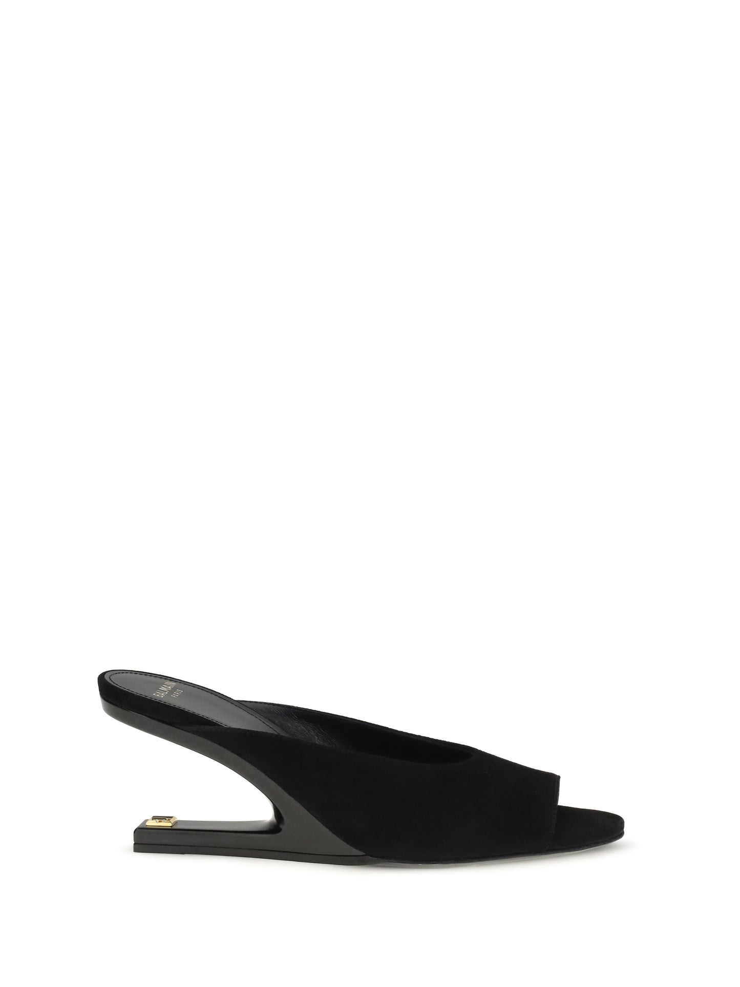 Mules Open-Toe Suede Black