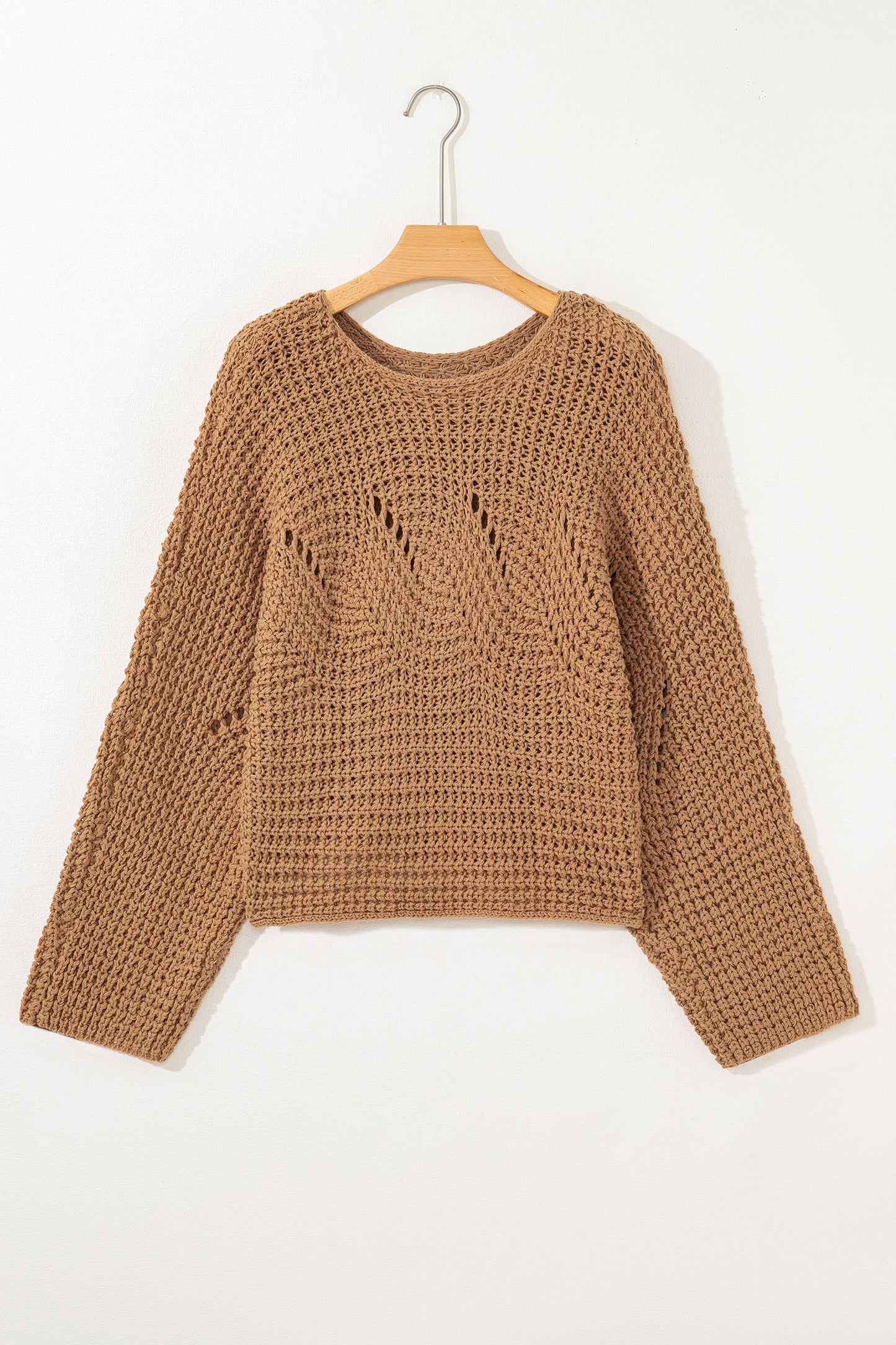 Threaded Pear Ivy Sleeve Loose Pullover Sweater