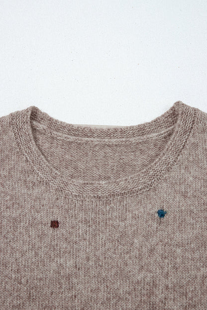 Threaded Pear Abigail Detail Drop Shoulder Sweater