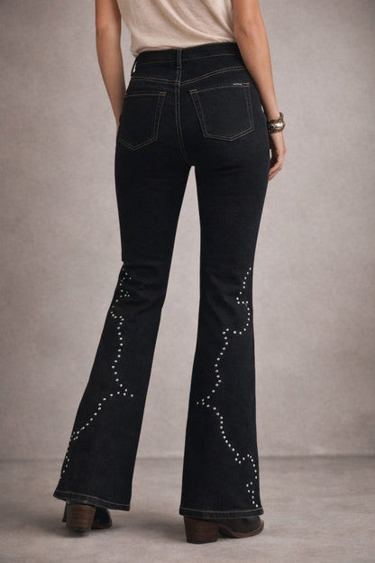 GJG Denim |Santa Fe Studded Boot Cut Jean - Inseam 32