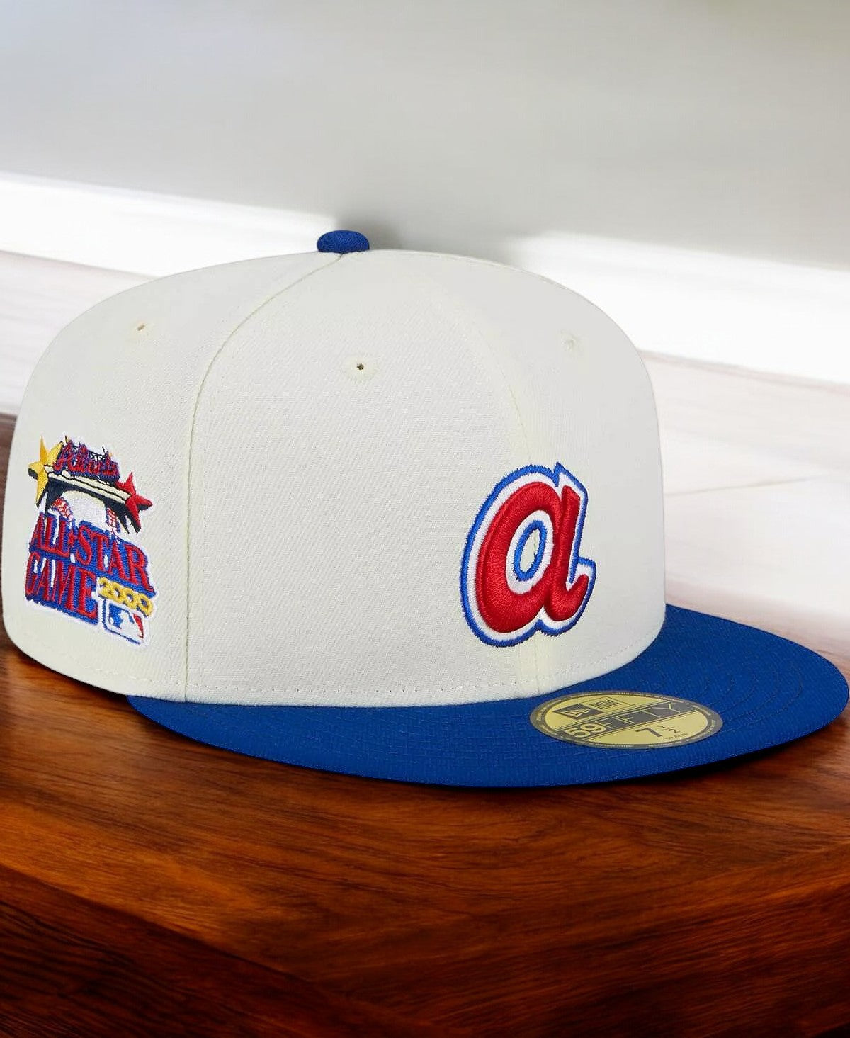 New Era Men's MLB Atlanta Braves 5950 Retro E1 Fitted Cream/Royal
