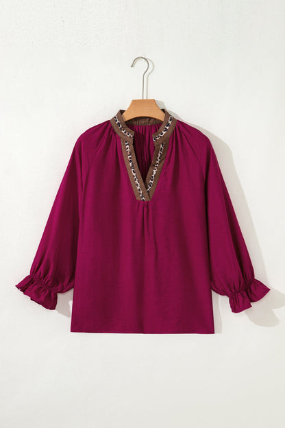 Threaded Pear Deborah Flounced Bracelet Sleeve Blouse
