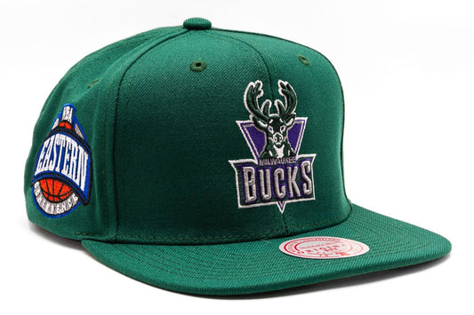 Mitchell & Ness Men's NBA Conference Patch Snapback Hwc Bucks Snapback Caps