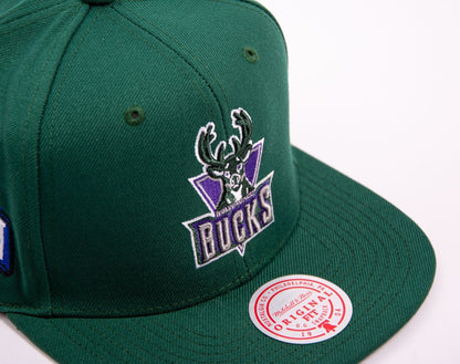 Mitchell & Ness Men's NBA Conference Patch Snapback Hwc Bucks Snapback Caps