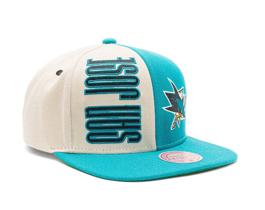 Men's Mitchell & Ness Nhl Pop Panel Snapback Sharks - Off White