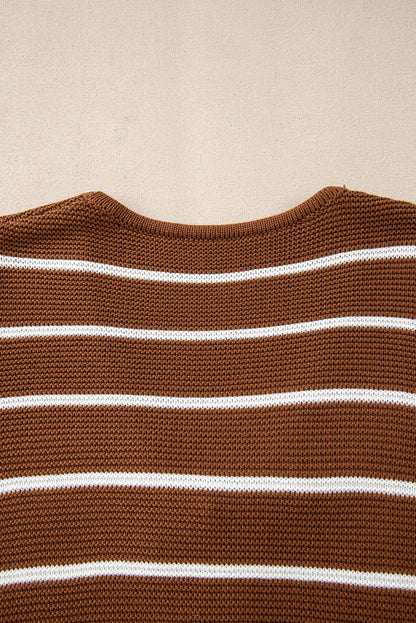 Threaded Pear Lilly Striped Knit Cardigan Sweater