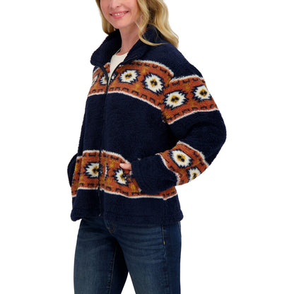 Lucky Brand Women's Sherpa Jacket - Navy Multi