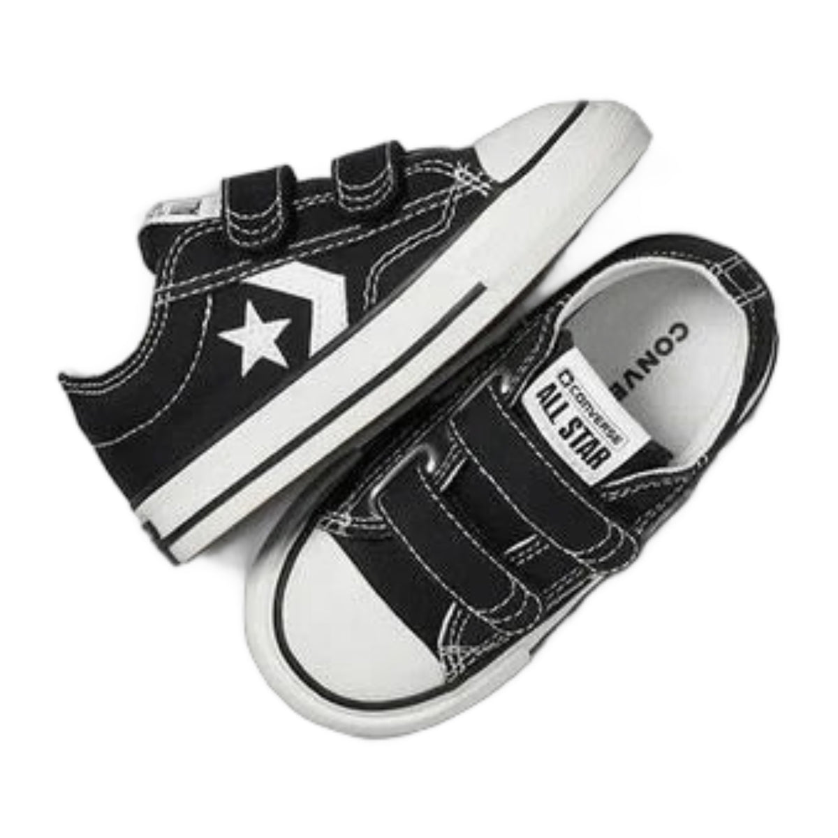 Converse Star Player 76 Baby/Toddler (TD) Sneakers — Black/White Canvas