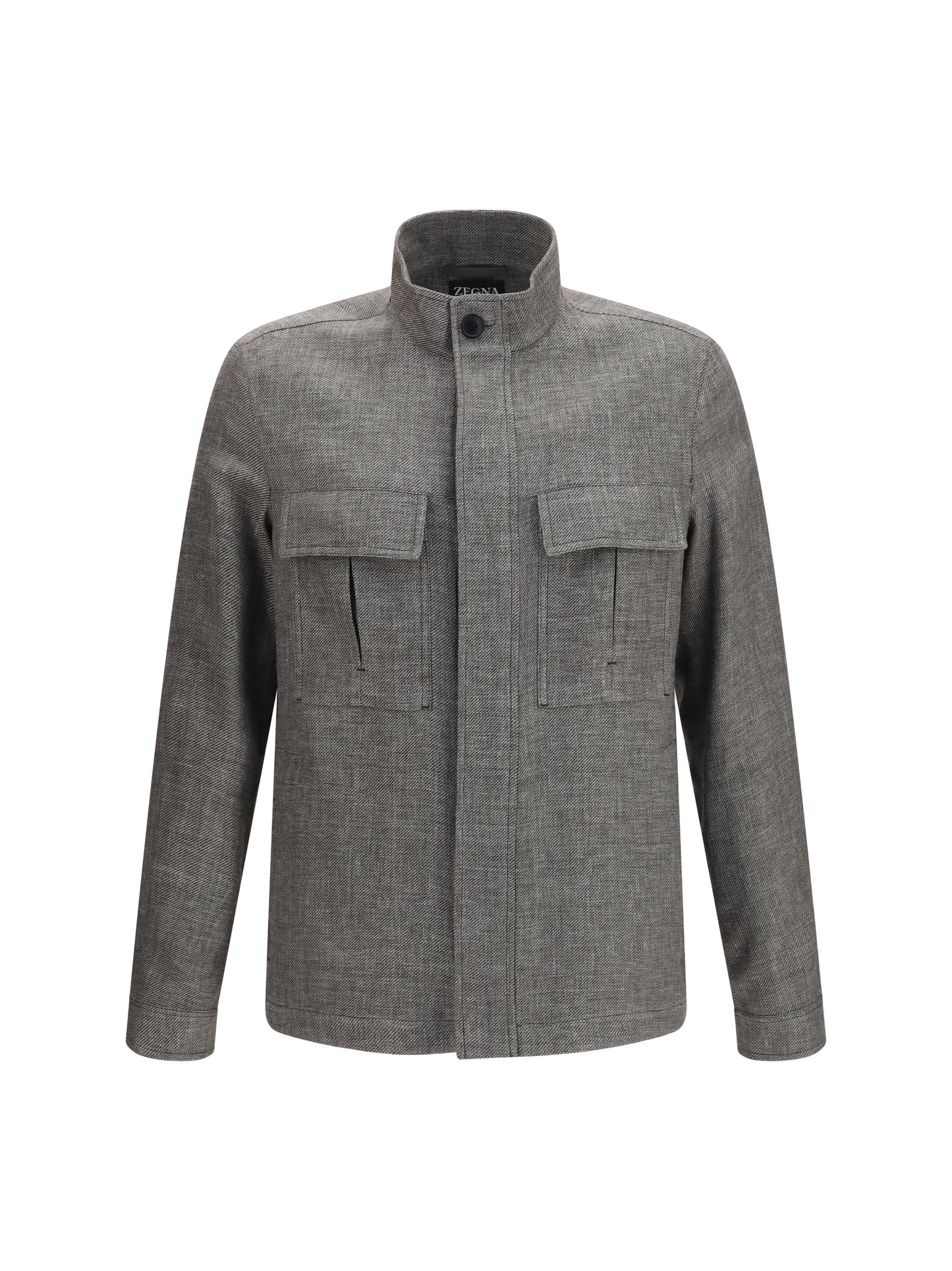 Shirt Jacket High-Collar Grey