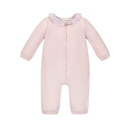 Organic Ruffle Collar Sweater Romper