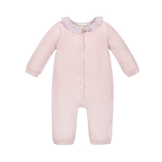 Organic Ruffle Collar Sweater Romper